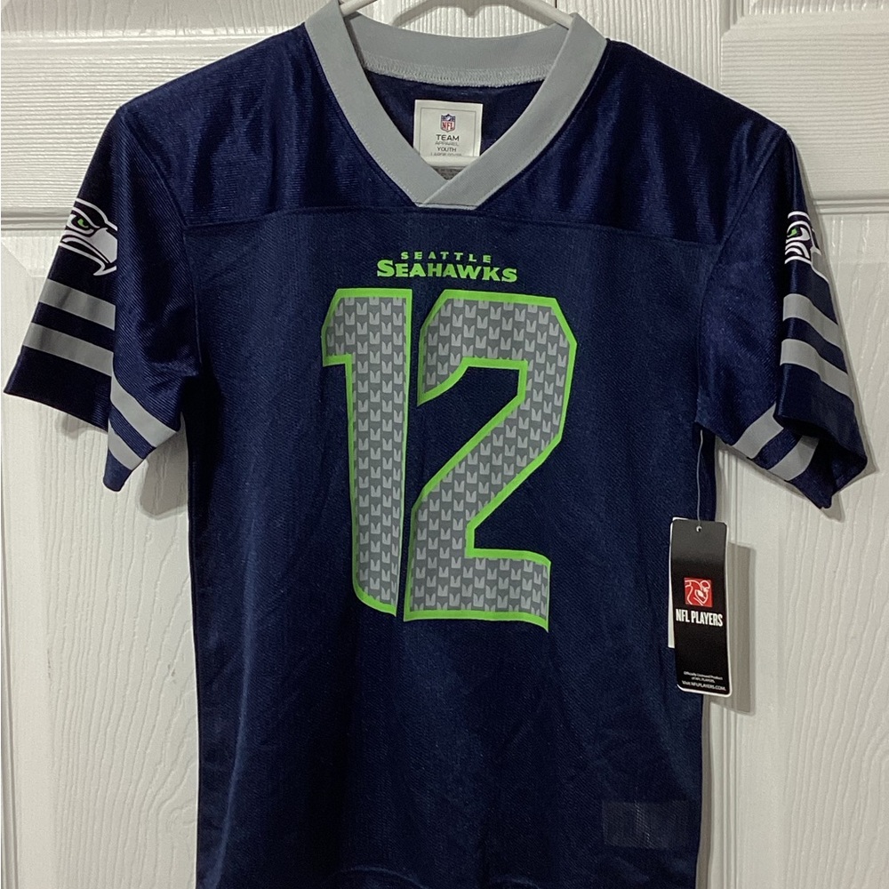 NFL Seattle Seahawks Fan Youth Jersey NWT Large Kids Team Apparel